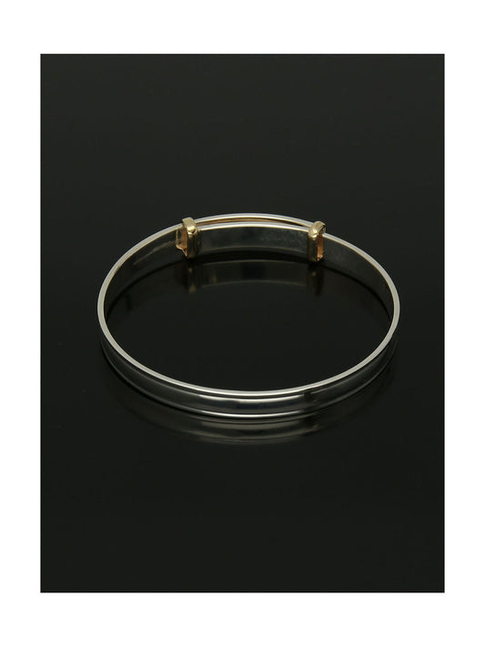 Child's Plain Bangle in Silver & Gold
