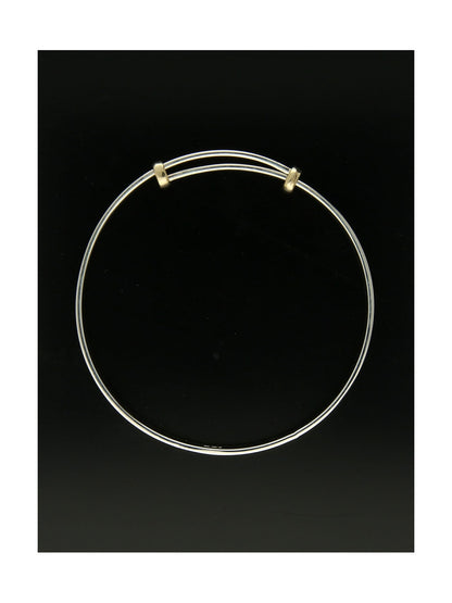 Child's Plain Bangle in Silver & Gold