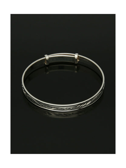 Child's Engraved Bangle in Silver