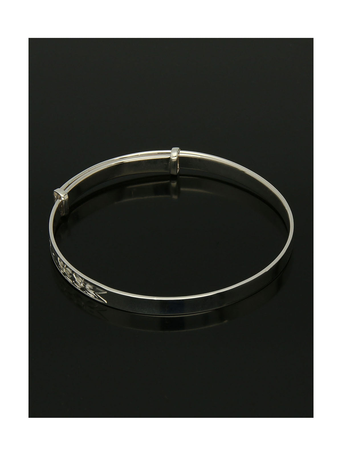 Maids Engraved Bangle in Silver