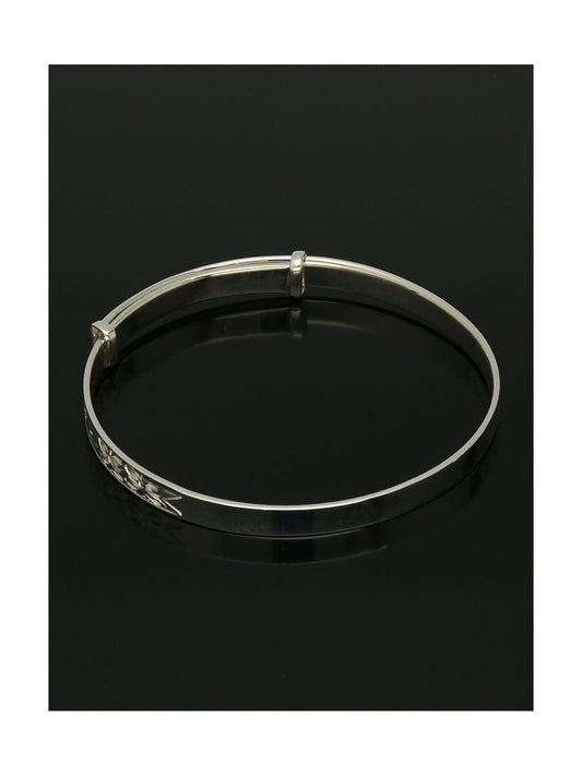 Maids Engraved Bangle in Silver