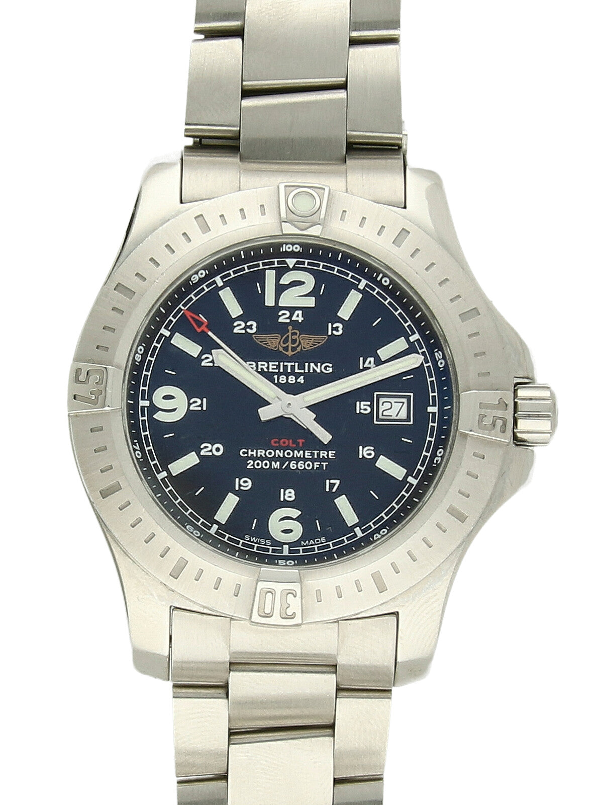 Pre Owned Breitling Colt Steel Quartz Watch on Bracelet