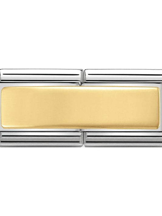 Nomination Classic Smooth Plate Steel & Gold Double Charm 030710-01