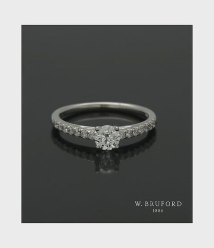 "The Catherine Collection" Diamond Solitaire Engagement Ring 0.40ct in Platinum with Diamond Set Shoulders