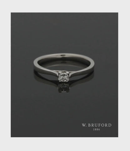 Diamond Solitaire Engagement Ring 0.15ct Princess Cut in 9ct White Gold