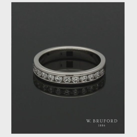 Diamond Half Eternity Ring 0.50ct Round Brilliant Cut in Platinum