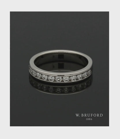 Diamond Half Eternity Ring 0.50ct Round Brilliant Cut in Platinum