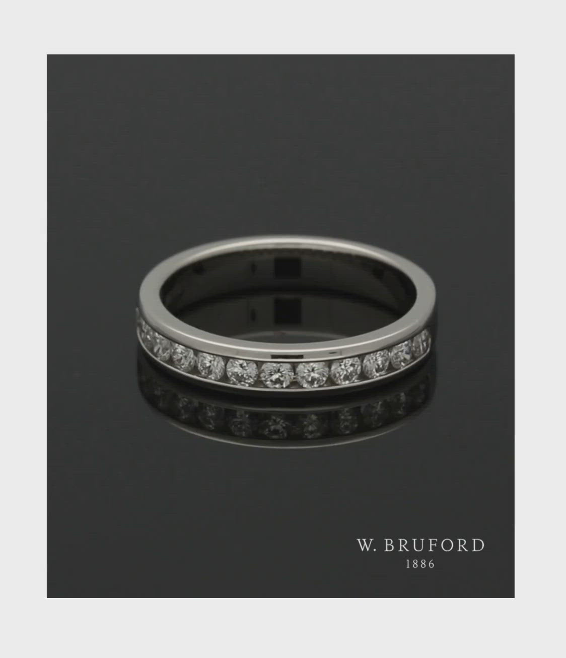 Diamond Half Eternity Ring 0.50ct Round Brilliant Cut in Platinum