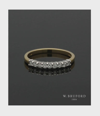 Diamond Half Eternity Ring 0.27ct Round Brilliant Cut in 18ct Yellow & White Gold