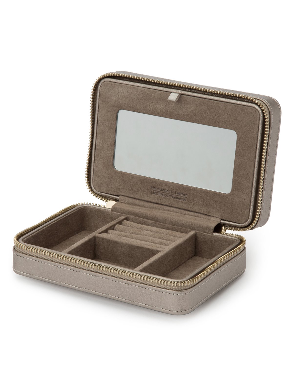 Wolf Palermo Zip Jewellery Case - Pewter 213678
