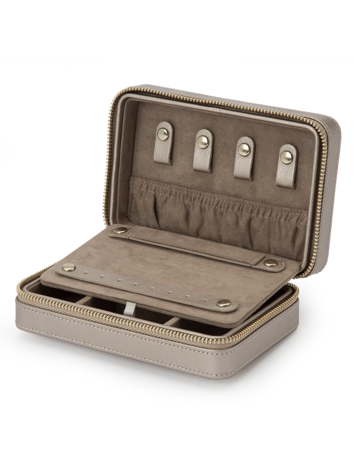 Wolf Palermo Zip Jewellery Case - Pewter 213678