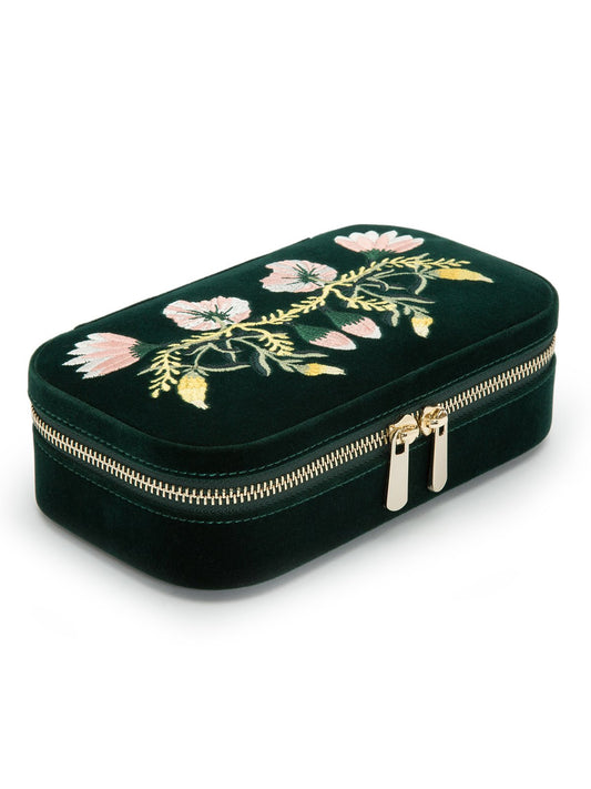 Wolf Zoe Travel Zip Jewellery Case - Forest Green