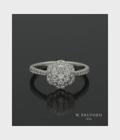 Diamond Cluster Ring 0.72ct Round Brilliant Cut in Platinum