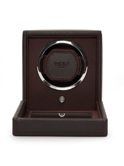 Wolf Cub Single Watch Winder with Cover in Brown 461106