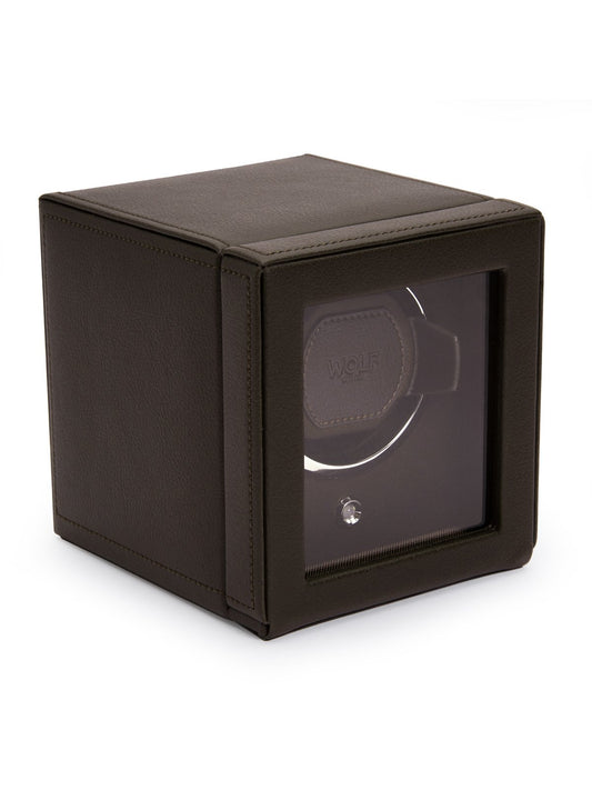 Wolf Cub Single Watch Winder with Cover in Brown 461106