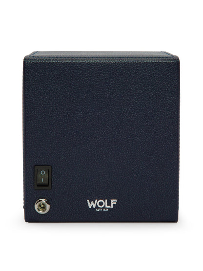 Wolf Cub Single Watch Winder with Cover in Navy 461117