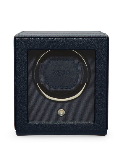 Wolf Cub Single Watch Winder with Cover in Navy 461117