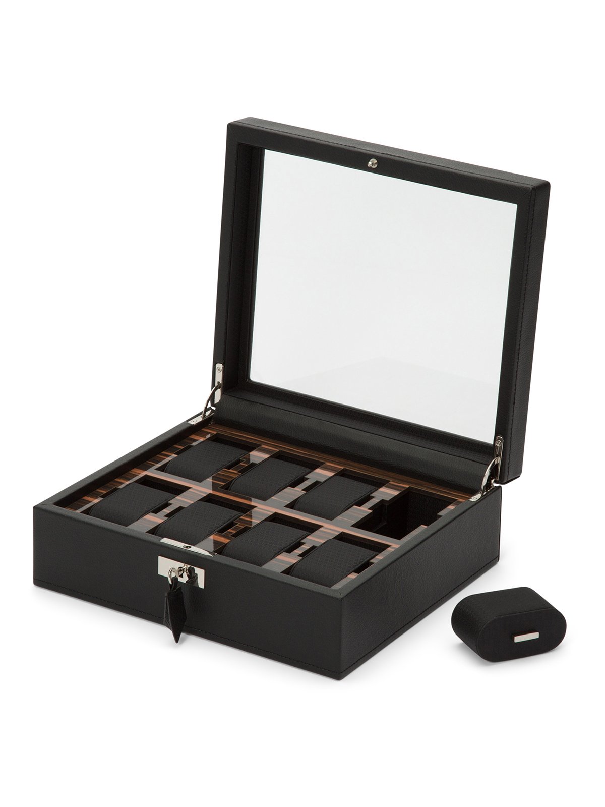 Wolf Roadster 8 Piece Watch Box - Black Ebony 477456