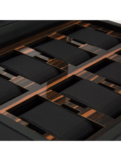 Wolf Roadster 8 Piece Watch Box - Black Ebony 477456