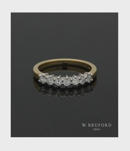 Diamond Half Eternity Ring 0.34ct Round Brilliant Cut in 18ct Yellow & White Gold