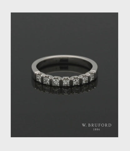 Diamond Half Eternity Ring 0.50ct Princess Cut in Platinum