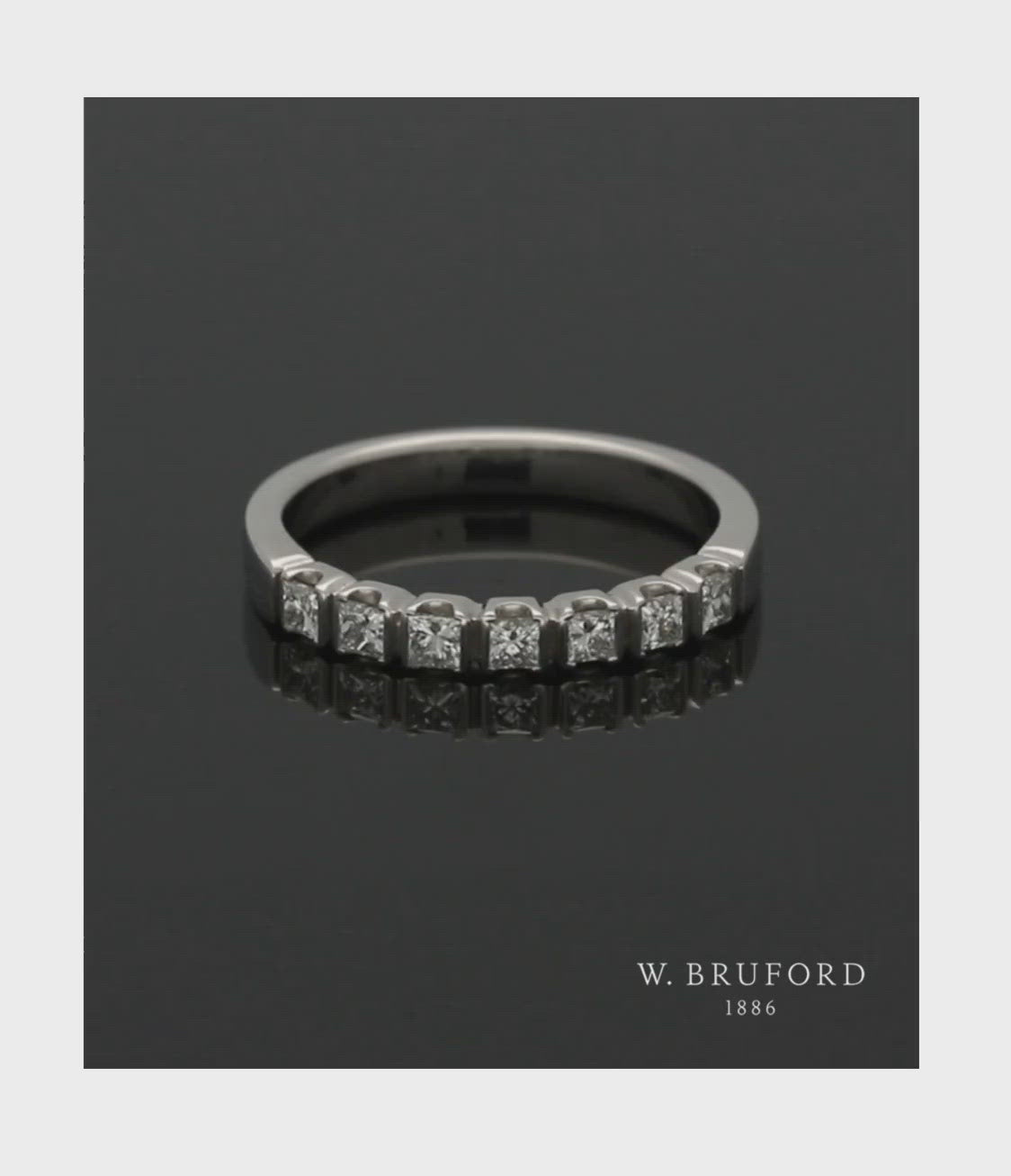 Diamond Half Eternity Ring 0.50ct Princess Cut in Platinum