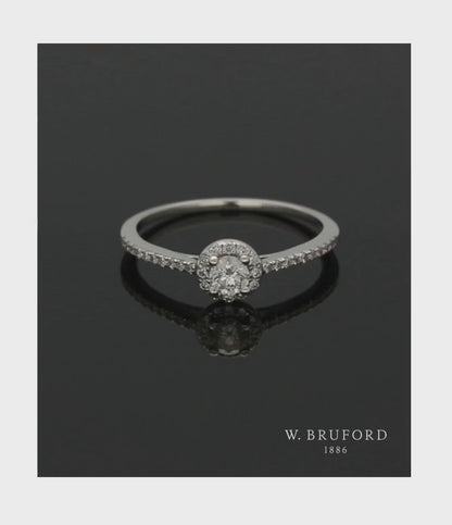 Diamond Cluster Ring 0.25ct Round Brilliant Cut in 18ct White Gold