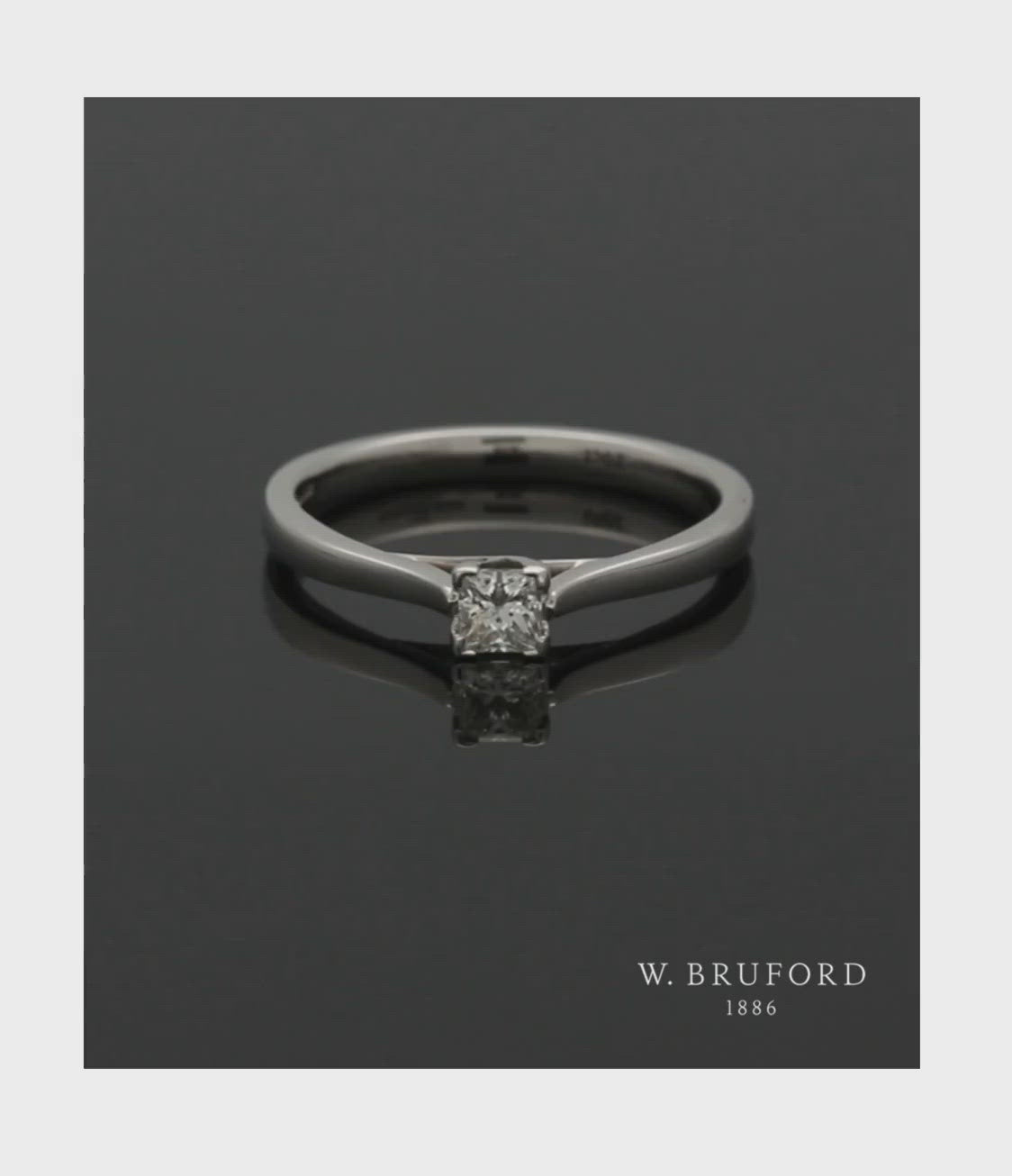 Diamond Solitaire Engagement Ring 0.20ct Princess Cut in 9ct White Gold