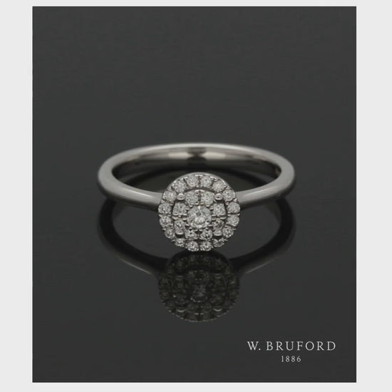 Diamond Cluster Ring 0.25ct Round Brilliant Cut in 18ct White Gold