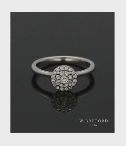 Diamond Cluster Ring 0.25ct Round Brilliant Cut in 18ct White Gold