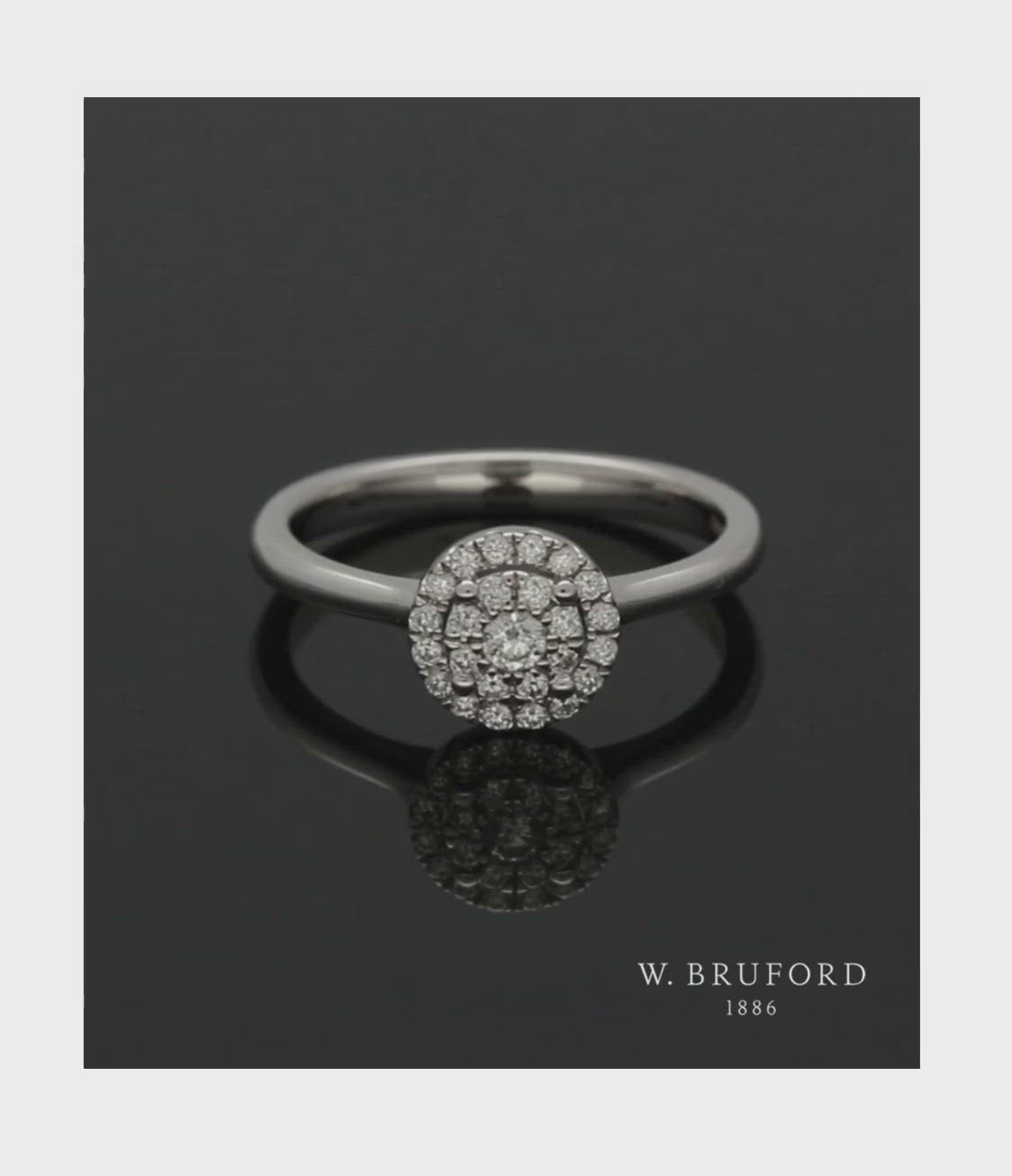 Diamond Cluster Ring 0.25ct Round Brilliant Cut in 18ct White Gold