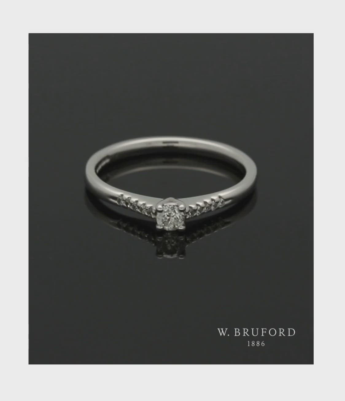 Diamond Solitaire Engagement Ring 0.21ct Round Brilliant Cut in 18ct White Gold with Diamond Shoulders