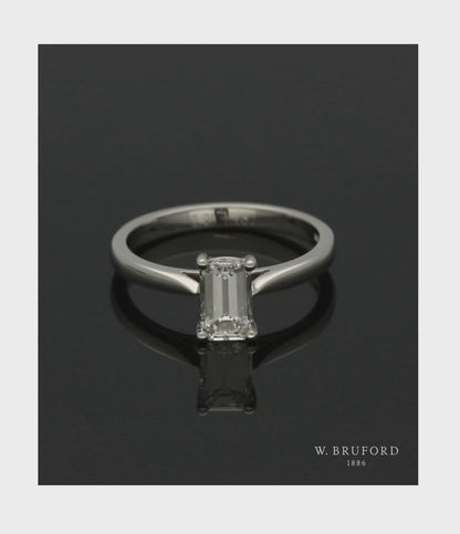 Diamond Solitaire Engagement Ring "The Zara Collection" Certificated 0.90ct Emerald Cut in Platinum