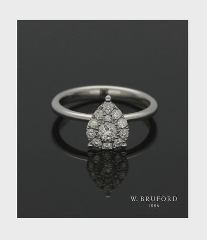 SALE Diamond Cluster Ring 0.48ct Round Brilliant Cut in 18ct White Gold