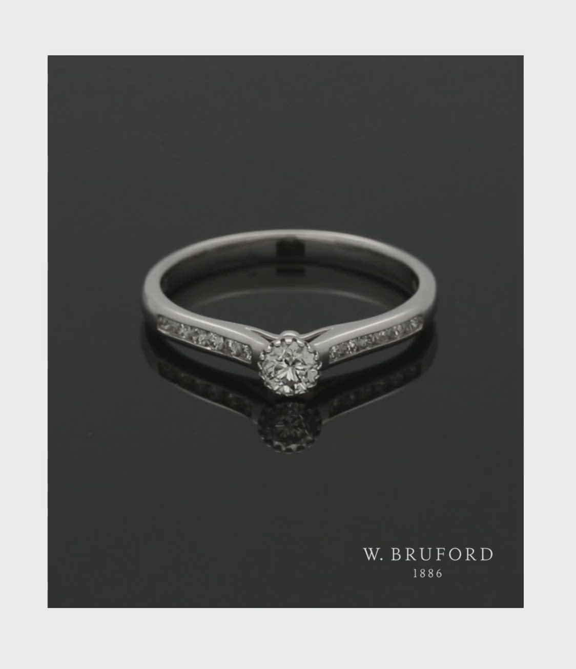 Diamond Solitaire Engagement Ring 0.35ct Round Brilliant Cut in 9ct White Gold with Diamond Shoulders