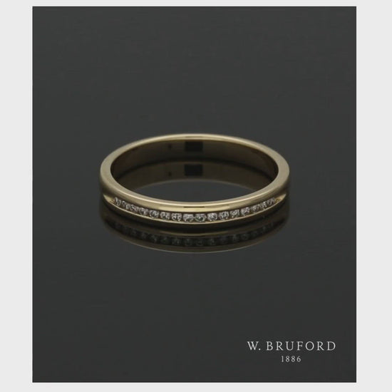 Diamond Half Eternity Ring 0.07ct Round Brilliant Cut in 9ct Yellow Gold