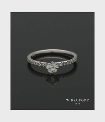 Diamond Solitaire Engagement Ring "The Adelaide Collection" 0.25ct Round Brilliant Cut in Platinum with Diamond Shoulders