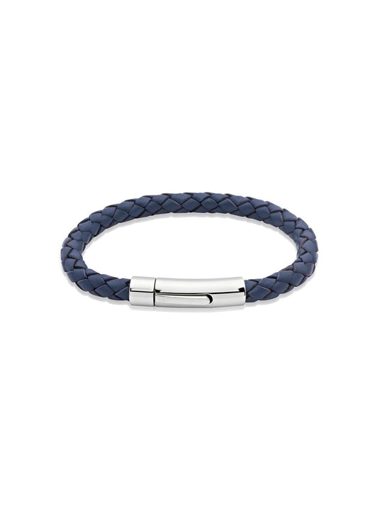 Unique & Co. 21cm Blue Leather Bracelet A40BLUE/21CM
