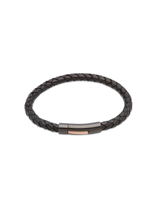Unique & Co. 21cm Black Leather Bracelet B320BL/21CM