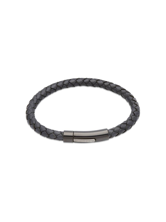 Unique & Co. 21cm Navy Blue Leather Bracelet B320NV/21CM