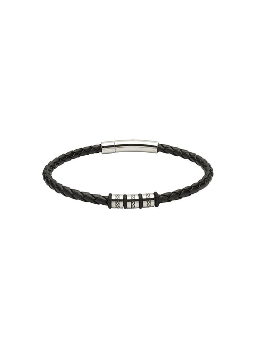 Unique & Co. 21cm Black Leather Bracelet B375BL/21CM