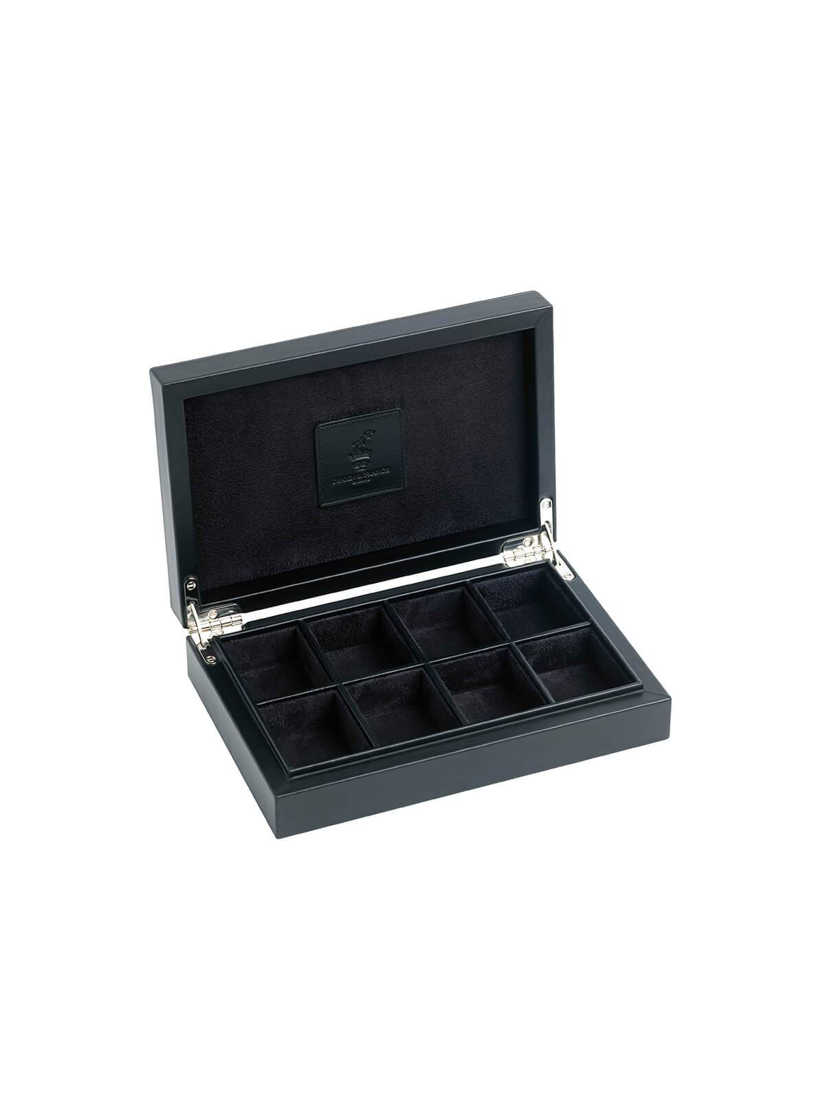 Deakin & Francis Black Leather Cufflink Box G04120002