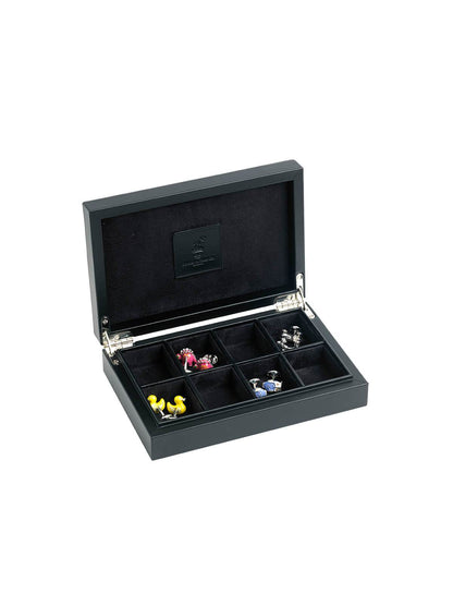 Deakin & Francis Black Leather Cufflink Box G04120002