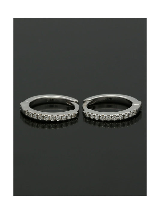Diamond Hoop Earrings 0.10ct Round Brilliant Cut in 9ct White Gold 