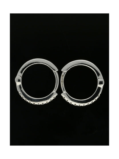 Diamond Hoop Earrings 0.10ct Round Brilliant Cut in 9ct White Gold 
