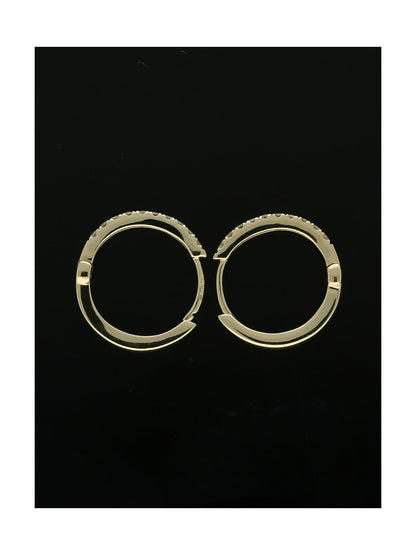 Diamond Hoop Earrings 0.20ct Round Brilliant Cut in 9ct Yellow Gold