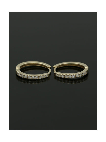 Diamond Hoop Earrings 0.20ct Round Brilliant Cut in 9ct Yellow Gold