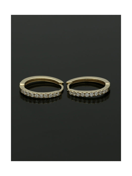 Diamond Hoop Earrings 0.20ct Round Brilliant Cut in 9ct Yellow Gold
