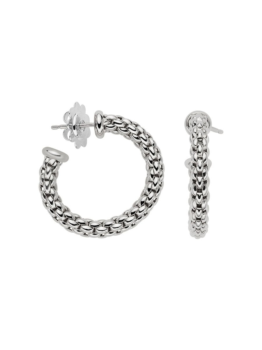 Fope Essentials Hoop Earrings in 18ct White Gold