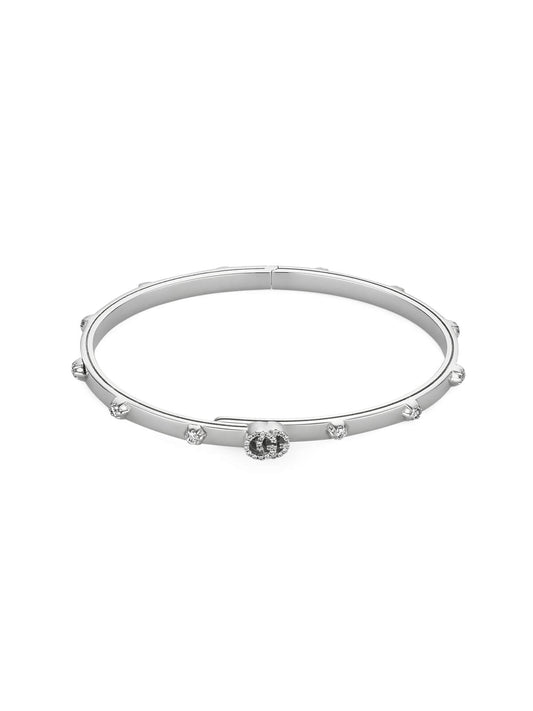 Gucci GG Running 18ct White Gold & Diamond Bangle